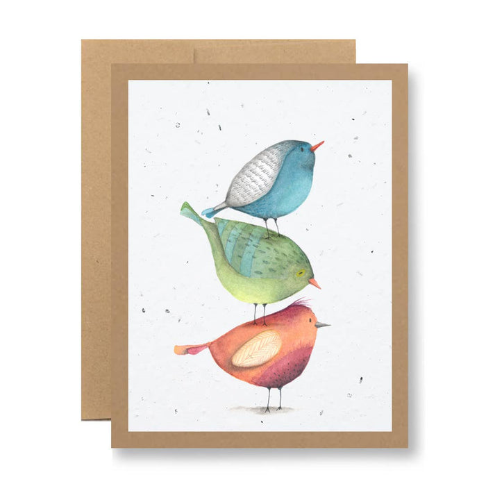 Seedy Cards - Plantable Seed Paper Greeting Card - {watercolor birds}