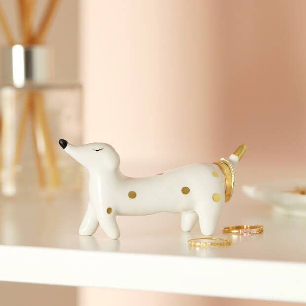 Lisa Angel - Ceramic Sausage Dog Ring Holder