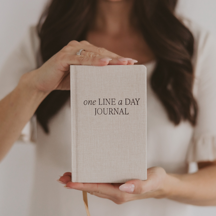 Sweet Water Decor - *NEW* Tan One Line A Day Fabric Journal - Stationery Gifts