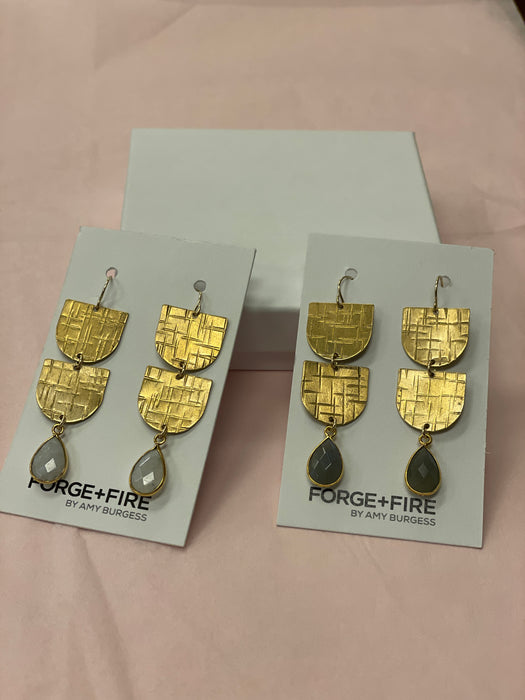 Forge + Fire JENNY hammered brass earrings