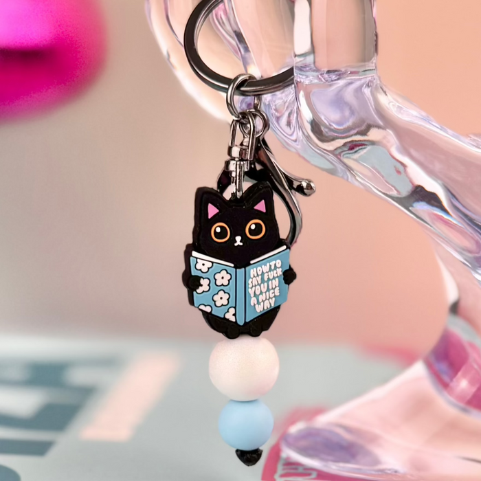 HandCrofted - Fuck You In A Nice Way Cat Keychain
