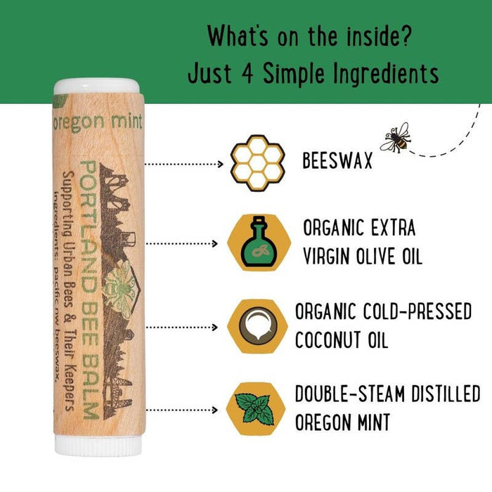 Portland Bee Balm Organic Mint Beeswax Lip Balm