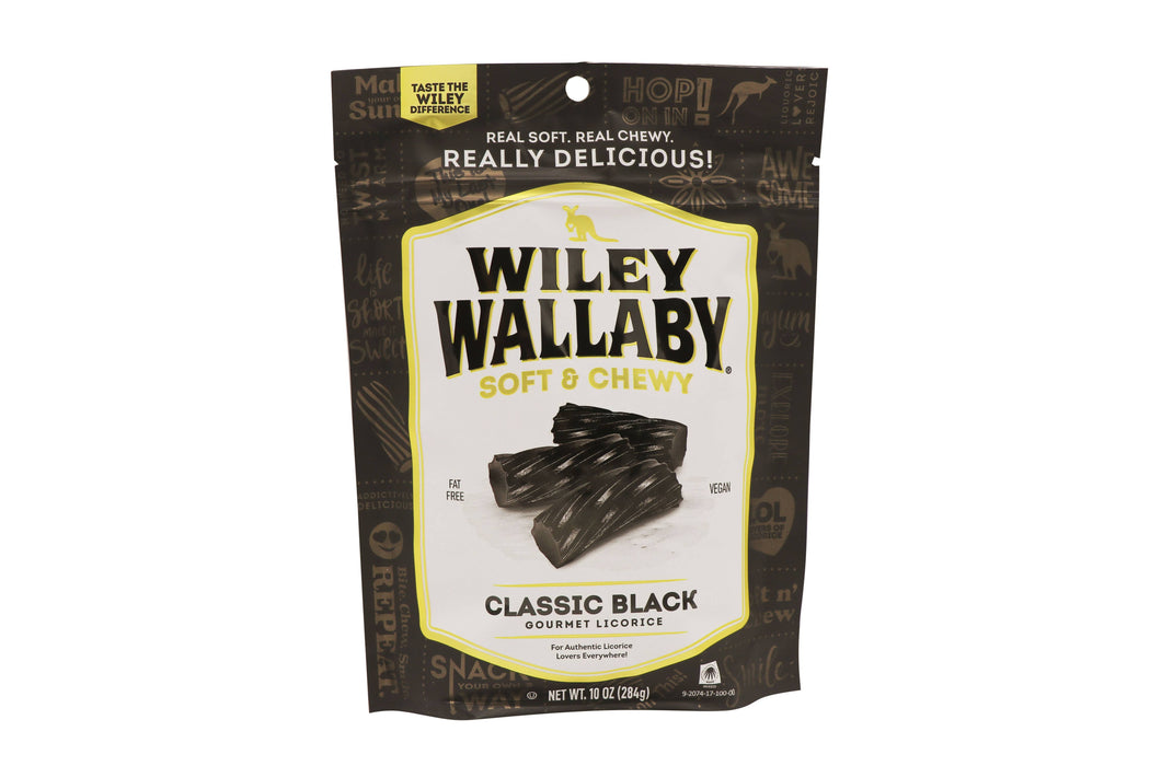 Grandpa Joe's Candy Shop - Wiley Wallaby Gourmet Black Licorice, 10oz Bag, Soft & Chewy