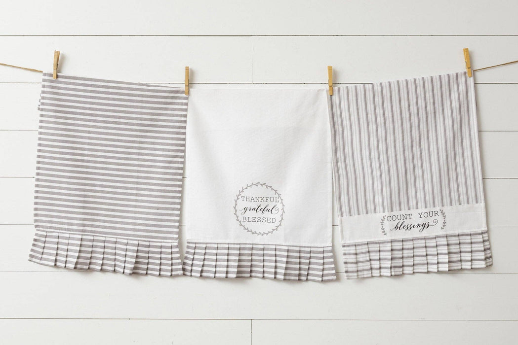 Audrey's - Thankful, Grateful, Blessed Tea Towels (pack of three, assorted)