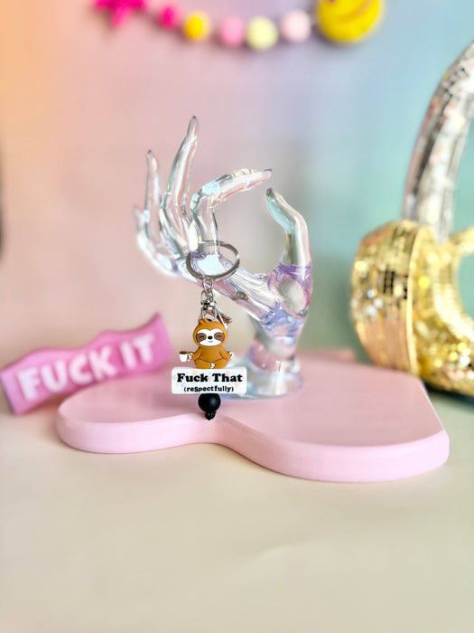 HandCrofted - Fuck That Sloth Keychain