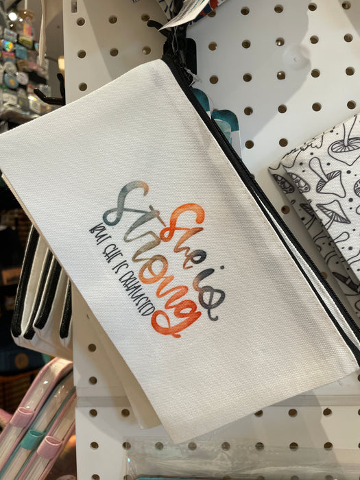 HandCrofted DISCONTINUED She Is Strong Zipper Pouch