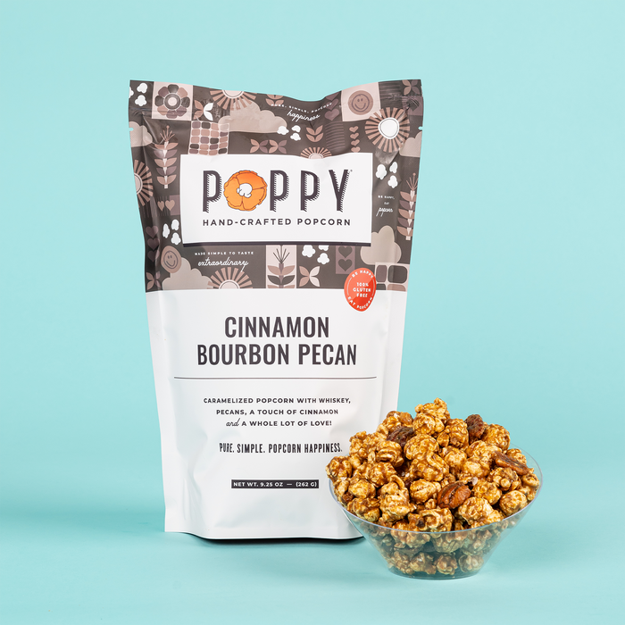 Poppy Hand-Crafted Popcorn Cinnamon Bourbon Pecan Popcorn
