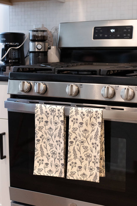 Elyse Breanne Design - Pack of 2 Pressed Floral Tea Towels