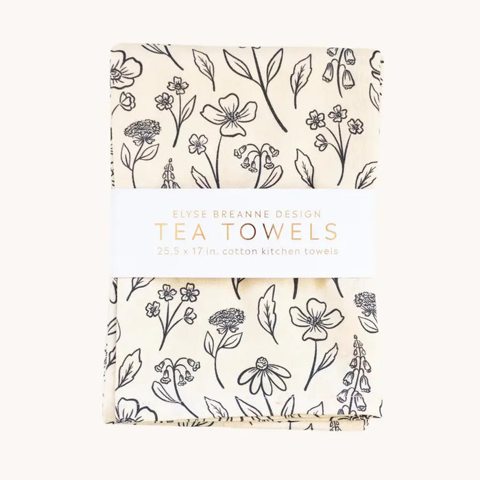 Elyse Breanne Design - Pack of 2 Pressed Floral Tea Towels