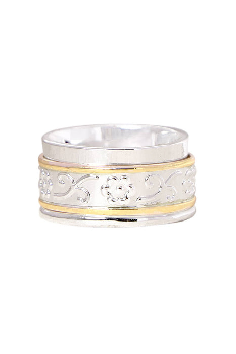 Zoey Simmons - Two-Tone Vine & Leaf Spinner Ring - SF
