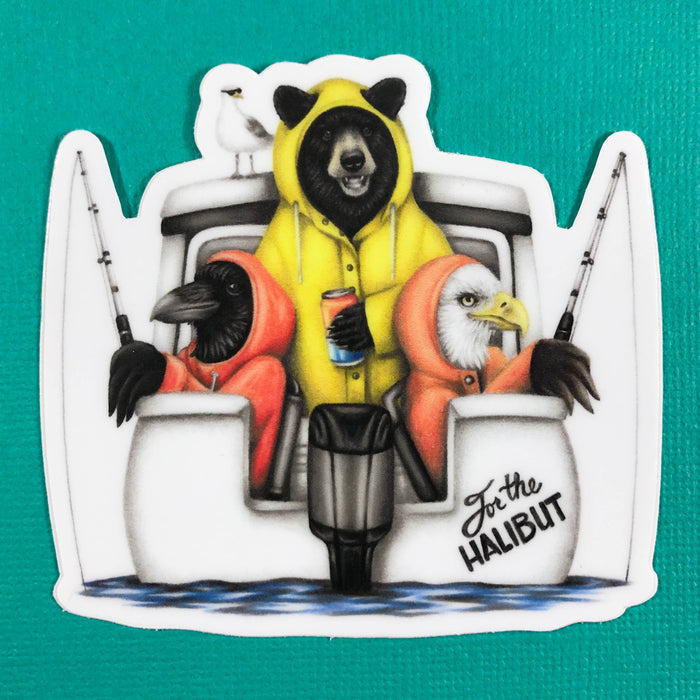 Abundance Illustration - For the Halibut fishing boat sticker