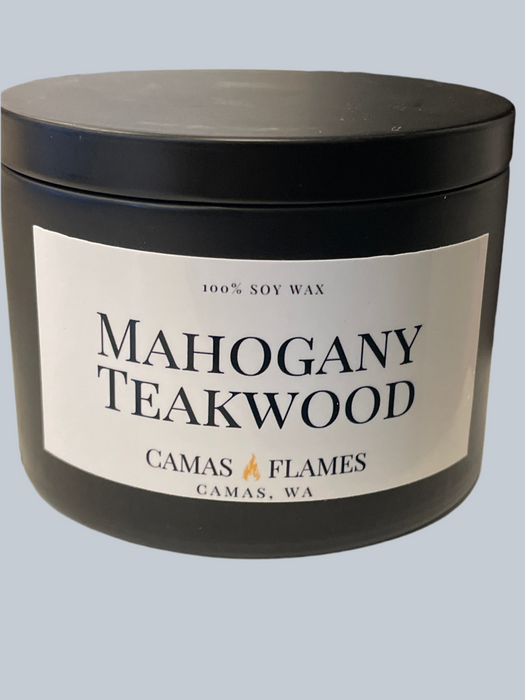 Camas Flames Black Tin Candle