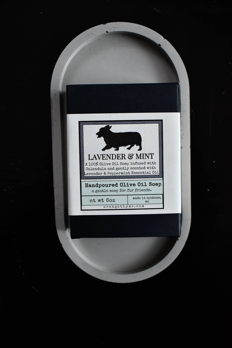 Orange Thyme Bath Apothecary - Dog Shampoo Bar Olive Oil Soap- Lavender + Mint