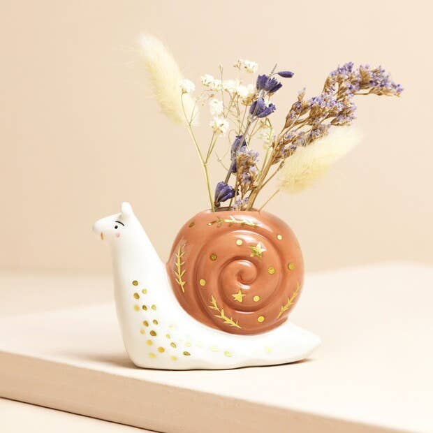 Lisa Angel - Tiny Snail Ceramic Bud Vase