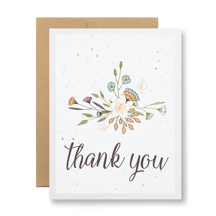 Seedy Cards - Plantable Seed Paper Greeting Card - Thank you {flowers}