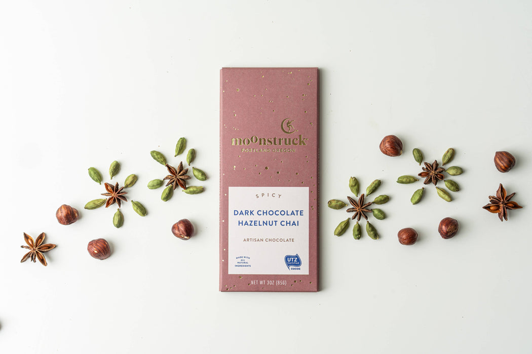 Moonstruck Chocolate Co - Spicy Dark Chocolate Hazelnut Chai Bar