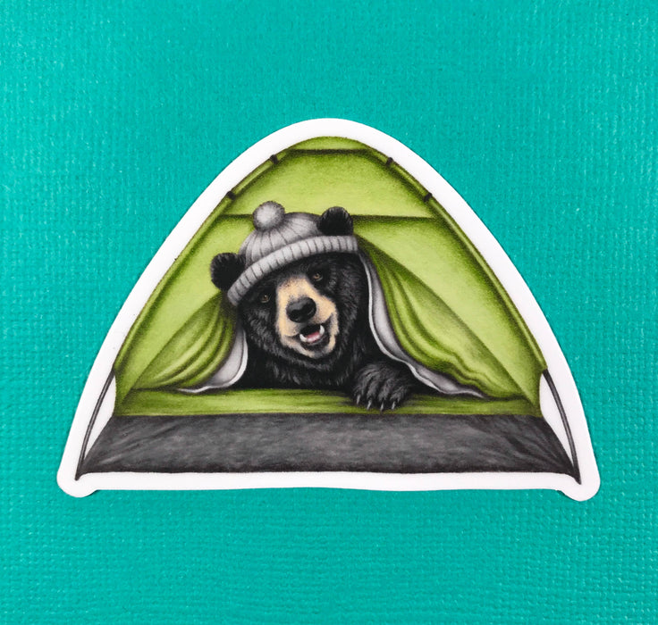 Abundance Illustration Camping bear sticker