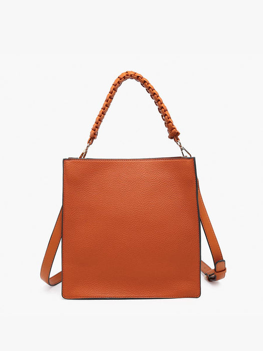Jen & Co Esme Whipstitch Detail Tote w/ Braided Handle