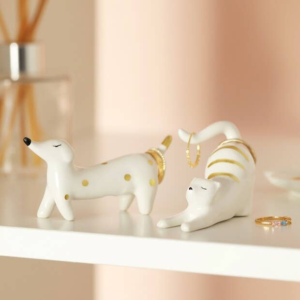 Lisa Angel - Ceramic Sausage Dog Ring Holder