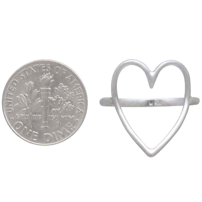 Nina Designs - Sterling Silver Large Wire Heart Ring