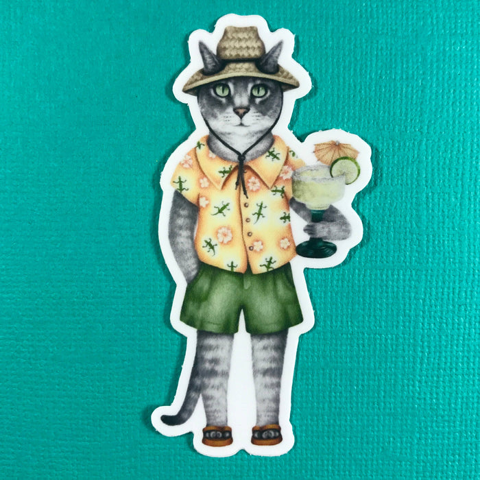 Abundance Illustration - Margarita cat sticker