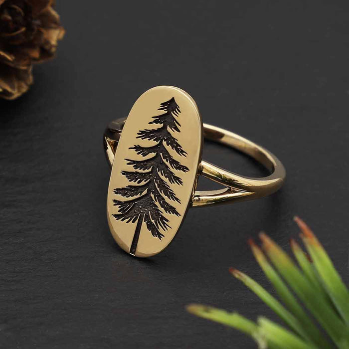 Nina Designs - Etched Pine Tree Ring