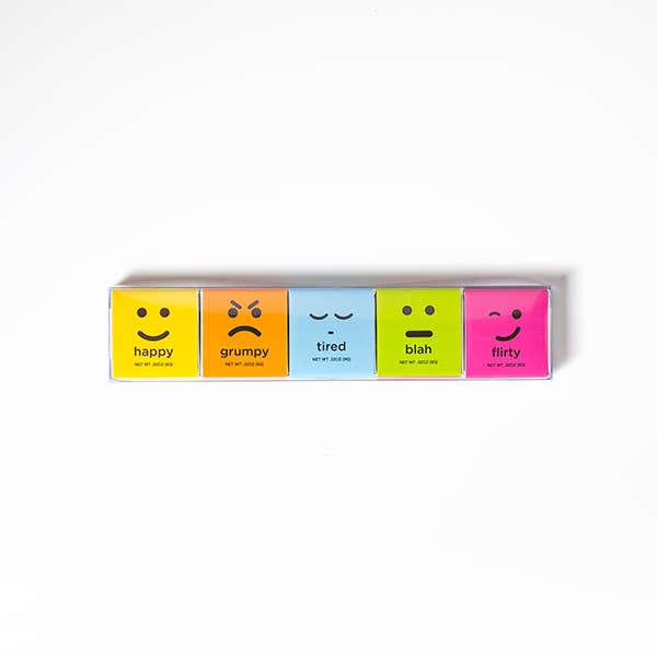 Astor Chocolate Corp. - 10-pc Moodibars® Squares Gift Pack:Happy,Grumpy,Tired.