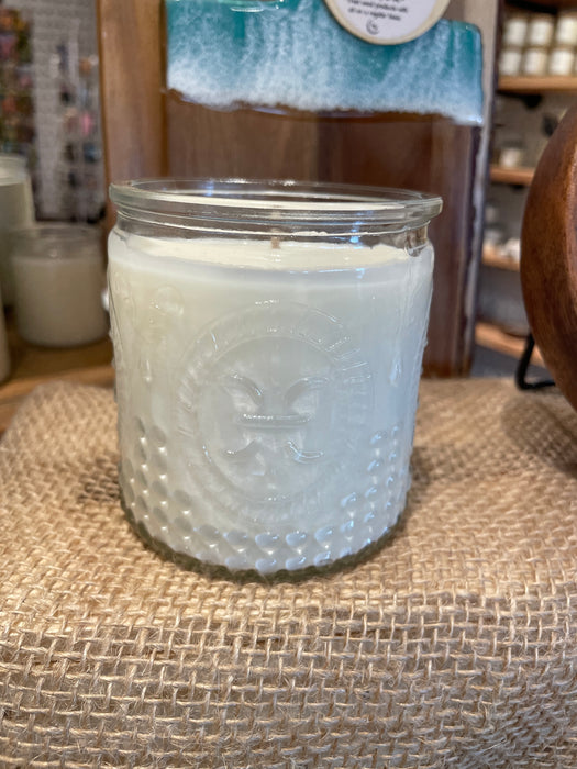 Camas Flames Fleur de Lis Large Candle