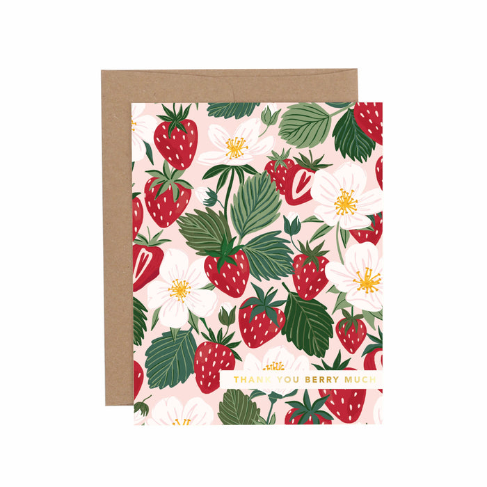 Thank you Berry Much Strawberry Farm Greeting Card