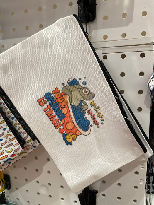 HandCrofted DISCONTINUED Splash Splash Opinion Is Trash Zipper Pouch
