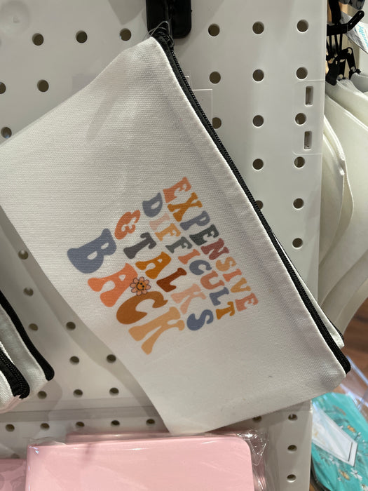 HandCrofted DISCONTINUED Difficult Talks Back Zipper Pouch