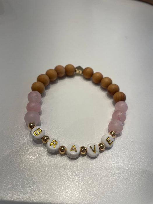Viva Vibrations Rose Quartz and Brave Bracelet