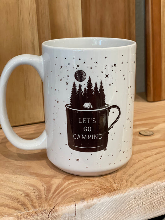 HandCrofted DISCONTINUED Let's Go Camping Ceramic Mug
