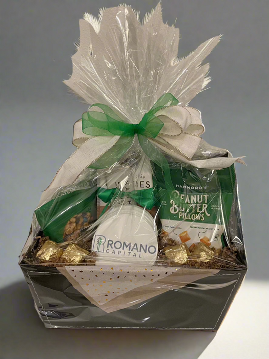 Custom Designed Coasters with Branded Colors Basket