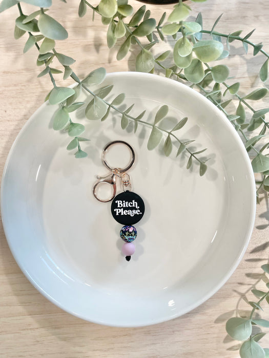 HandCrofted Bitch Please Beaded Keychain