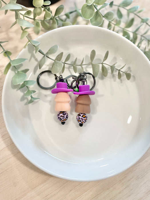 HandCrofted Pimp Hat Peen Beaded Keychain