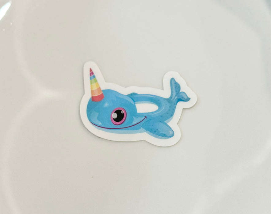 HandCrofted DISCONTINUED Narwhal Floaty Sticker