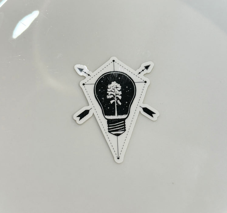 HandCrofted DISCONTINUED Geometric Tree In Lightbulb Sticker