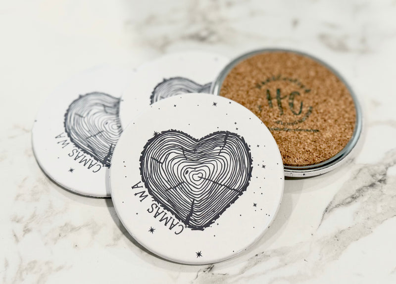 Camas Tree Heart Coaster