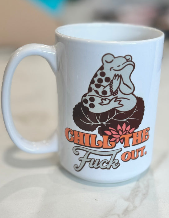 HandCrofted DISCONTINUED Chill Out Frog Ceramic Mug