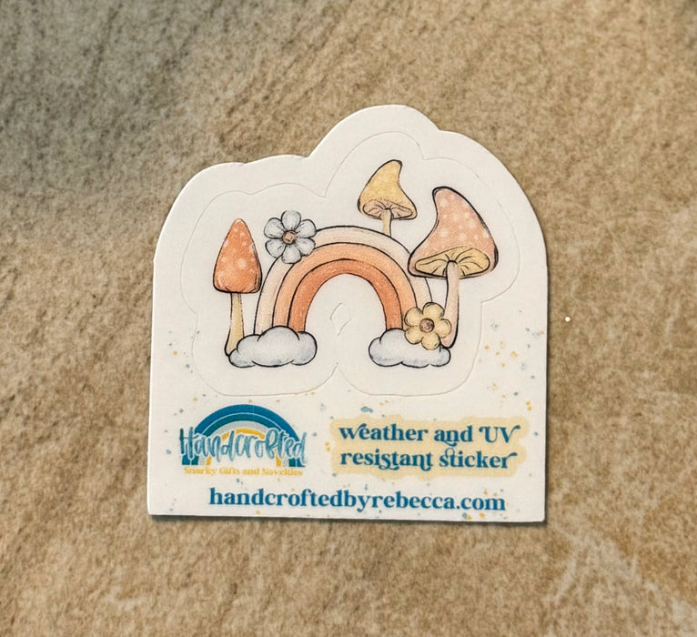 HandCrofted Rainbow Mushies Sticker