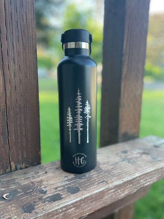 HandCrofted DISCONTINUED Three Trees Engraved Hydro Waterbottle