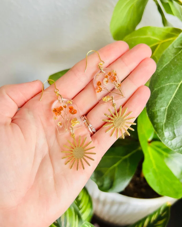 Indigo & Lily Sunshine & Babys Breathe Earrings