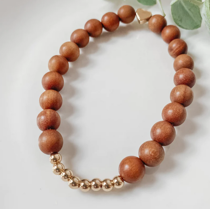 Viva Vibrations Sandalwood and Gold Bracelet