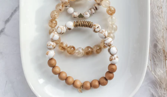 Viva Vibrations wood and Gold Bracelet