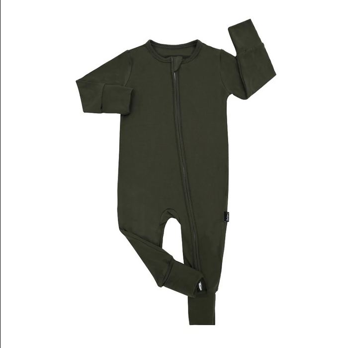 Belan. J FOREST GREEN Footless Sleeper with Fold-over Cuffs