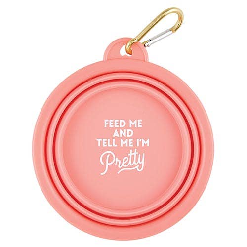 Santa Barbara Design Studio by Creative Brands Collapsible Dog Bowl - Feed Me and Tell Me I'm Pretty