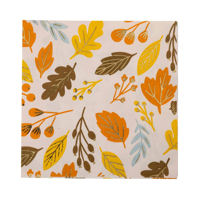 My Mind’s Eye - PLNP457 - Foiled Harvest leaves Cocktail Napkin