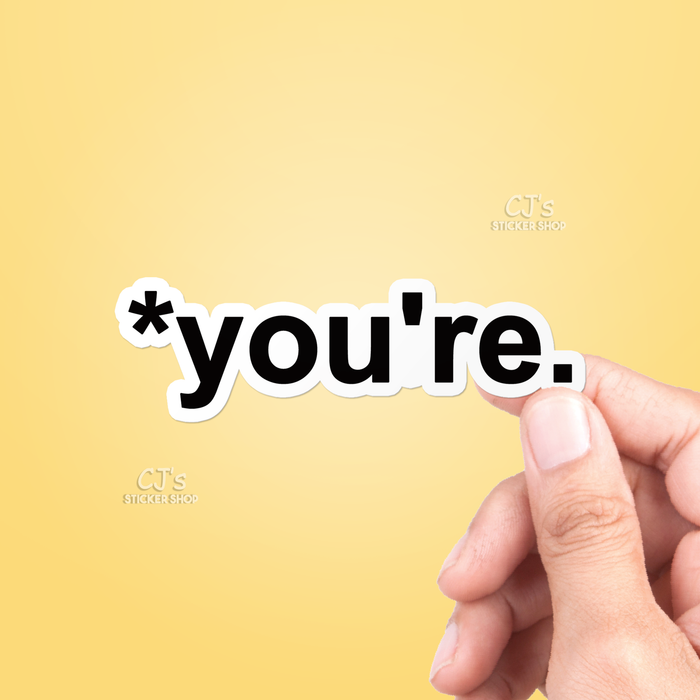 CJ's Sticker Shop - *You're Sticker Funny Vinyl Decal