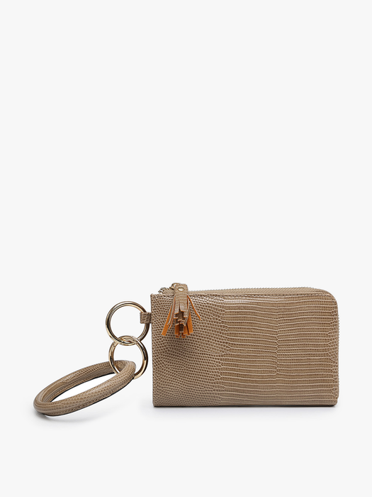 Jen & Co Liv Lizard Bangle Wristlet/Wallet: Grey